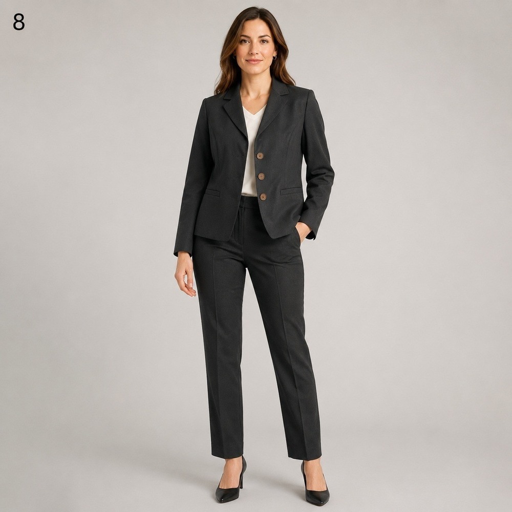 Lafayette 148 Blazer Womens 8 Brown Cotton Polyamide Satin Lined Pockets‎